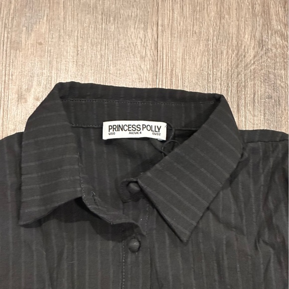 Princess Polly Black Button Down Shirt - Picture 2 of 3